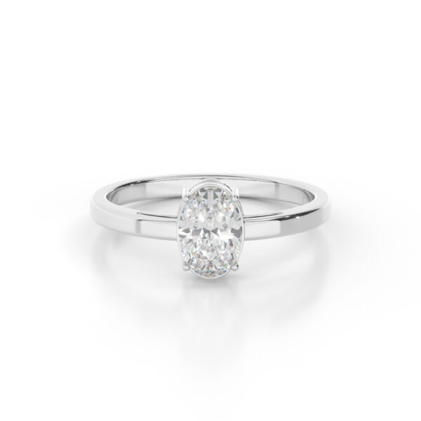 VIVIZIA-SGL Certified 9k White Gold Lab-Grown Diamond (VS-E/F) Solitaire Ring