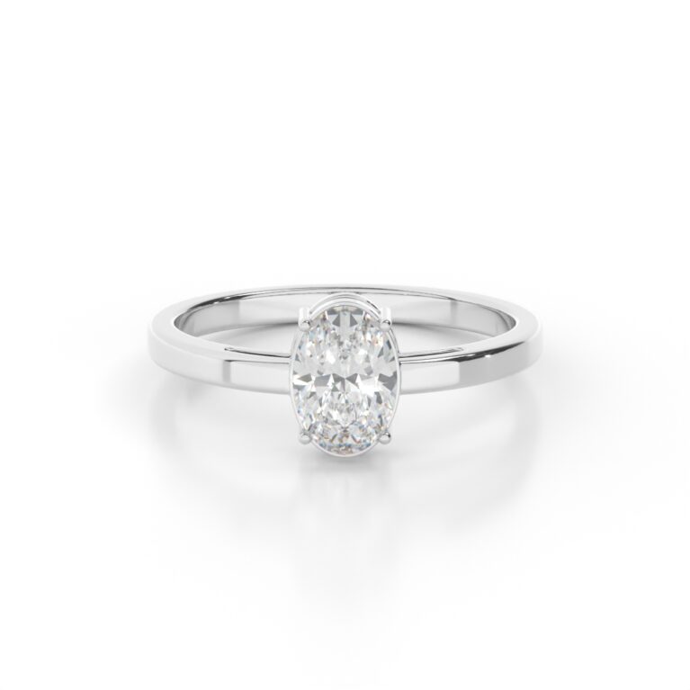 VIVIZIA-SGL Certified 9k White Gold Lab-Grown Diamond (VS-E/F) Solitaire Ring
