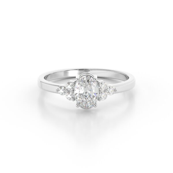 VIVIZIA-SGL Certified 9k White Gold Lab-Grown Diamond (VVS/VS-E/F) Ring