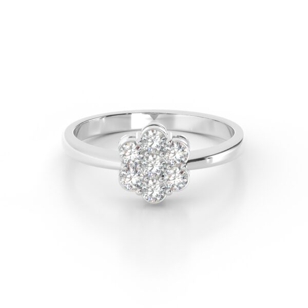VIVIZIA-SGL Certified 9K White Gold Lab-Grown Diamond (VS-E/F) Cluster Ring.