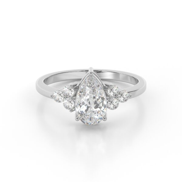 VIVIZIA-SGL Certified Pear Brilliant Lab Grown Diamond (VS-E/F) 1.20ct Ring in 9k Gold.