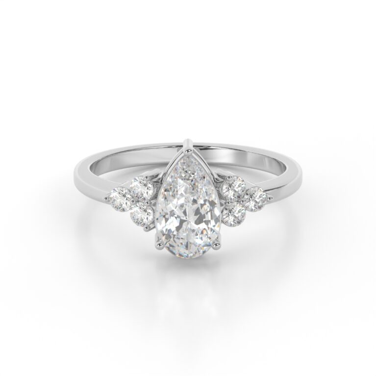 VIVIZIA-SGL Certified Pear Brilliant Lab Grown Diamond (VS-E/F) 1.20ct Ring in 9k Gold.