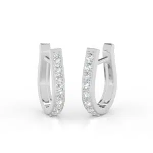 VIVIZIA- 9K White Gold Lab-Grown Diamond (VS-E/F) Hoop Earrings.