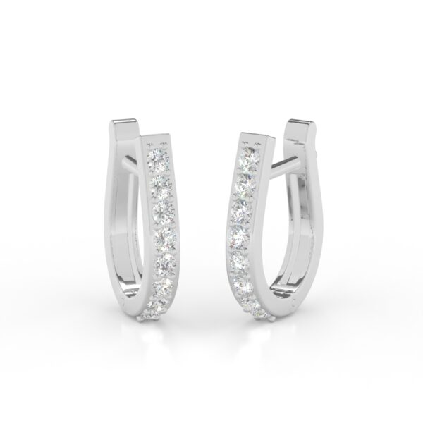 VIVIZIA- 9K White Gold Lab-Grown Diamond (VS-E/F) Hoop Earrings.